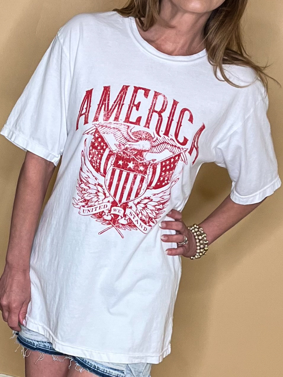 vintage american united we stand oversized graphic tee
