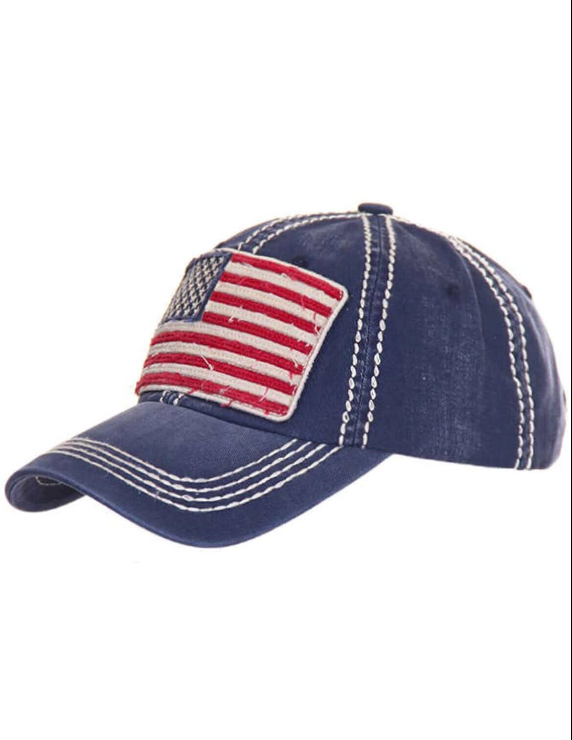American Flag Vintage Baseball Cap - Navy Baseball Cap accessories, american flag hat, american hat, apparel & accessories, baseball caps, baseball hat, hats