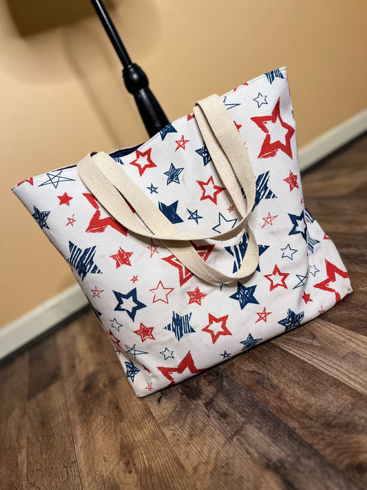 patriotic usa stars tote bag