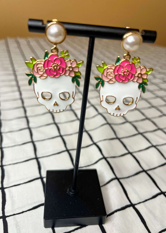 Earrings earrings, fall earrings, halloween earrings, skull earrings