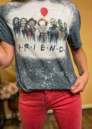 Halloween Friends Squad tee with classic horror baddies