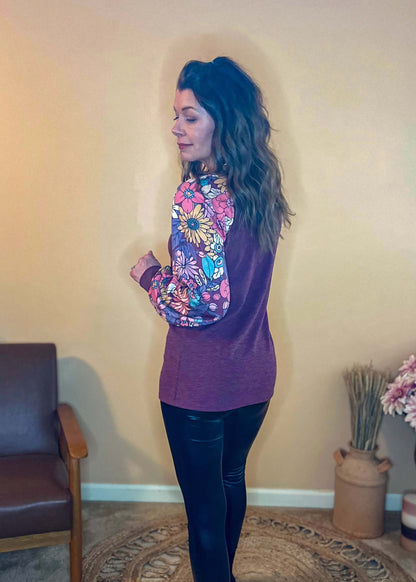 Floral accent long sleeves for a charming touch