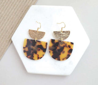 Earrings accessories, acrylic hoop earrings, earrings, Harper Earrings, Harper Earrings - Tortoise, hypoallergenic stainless steel posts, natural, Plant-based acetate acrylic, Spiffy & Splendid