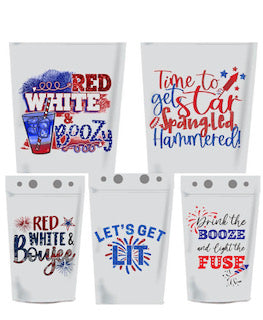 Drinkware drink pouches, drinkware, gifts, patriotic pouches, the gift corner Style: Red White & Boujee