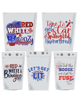 Drinkware drink pouches, drinkware, gifts, patriotic pouches, the gift corner Style: Drink the Booze Light the Fuse