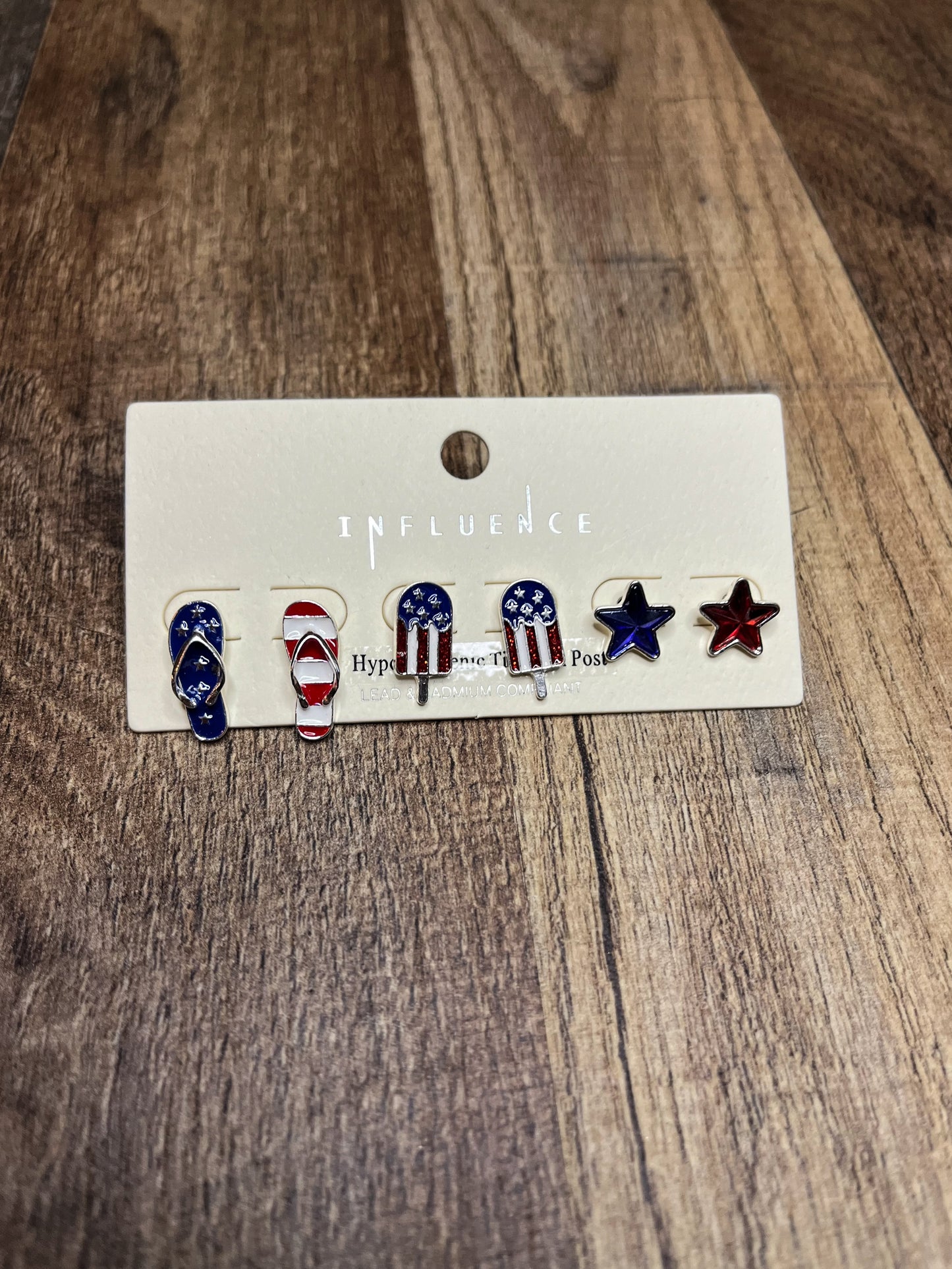 patriotic fourth of july earrings set