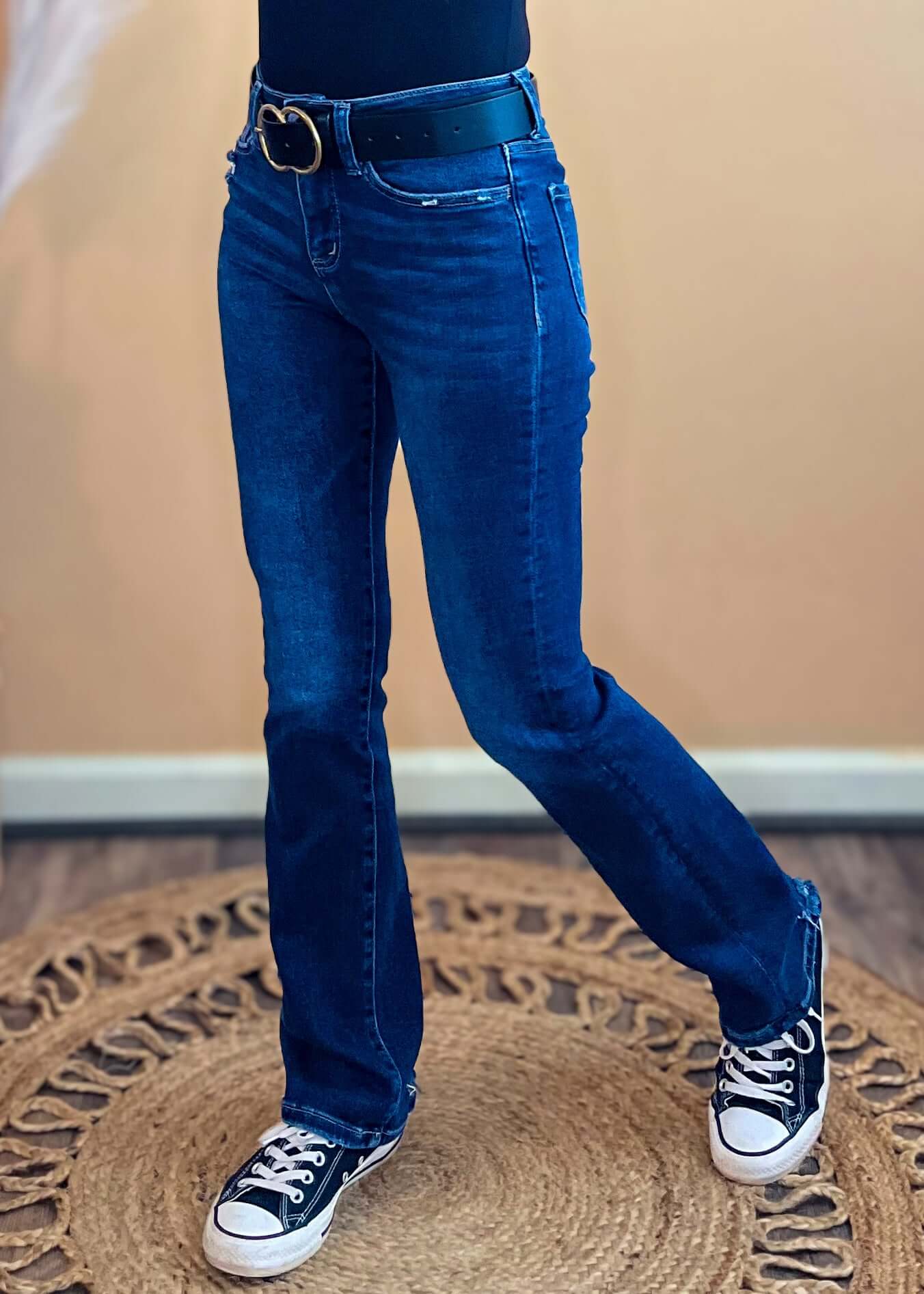 Straight slim line with a flattering boot cut for a stylish look