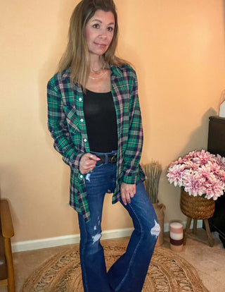 Shirts & Tops clothing, fall fashion, fall flannel, flannel, long sleeve top, plaid long sleeve, tops Size: Small, Medium, Large, XL, 2XL, 3XL