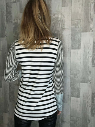 Henley Top clothing, henley top, shirts, shirts & tops, stripe, stripe detail, stripe henley, striped top, stripes Size: Small, Medium, Large, XL